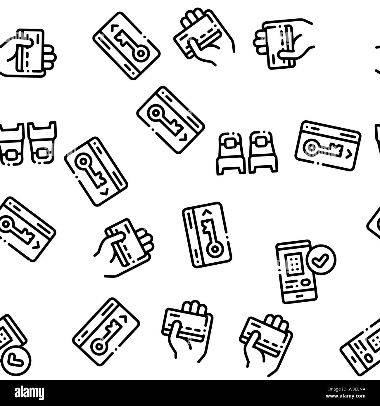 Hostel Seamless Pattern Vector Stock Vector