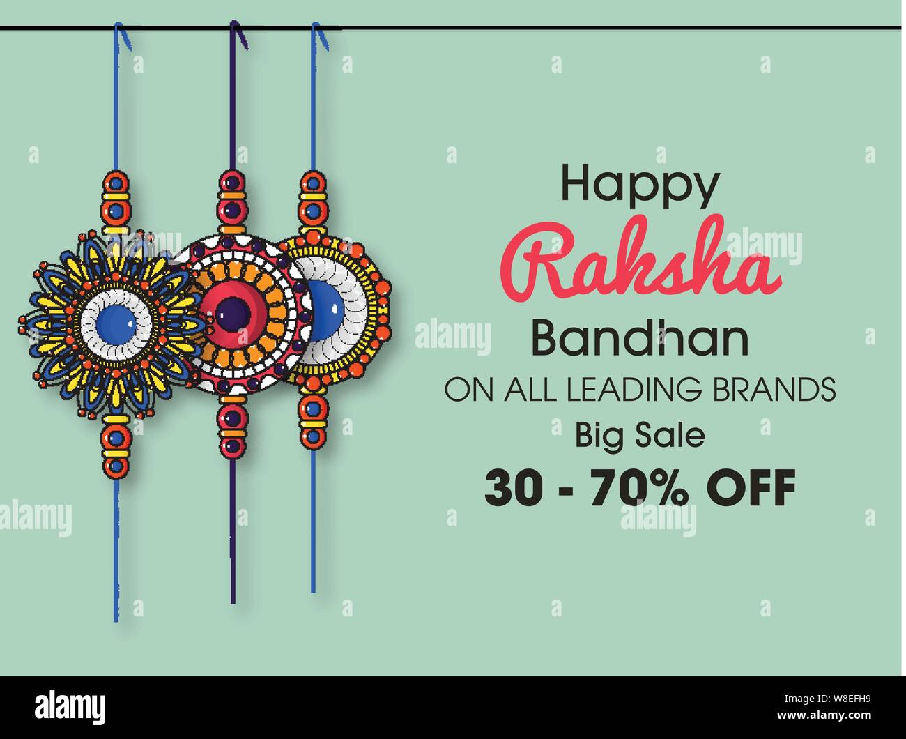 happy raksha bandhan beautiful hindu festival background Stock Vector