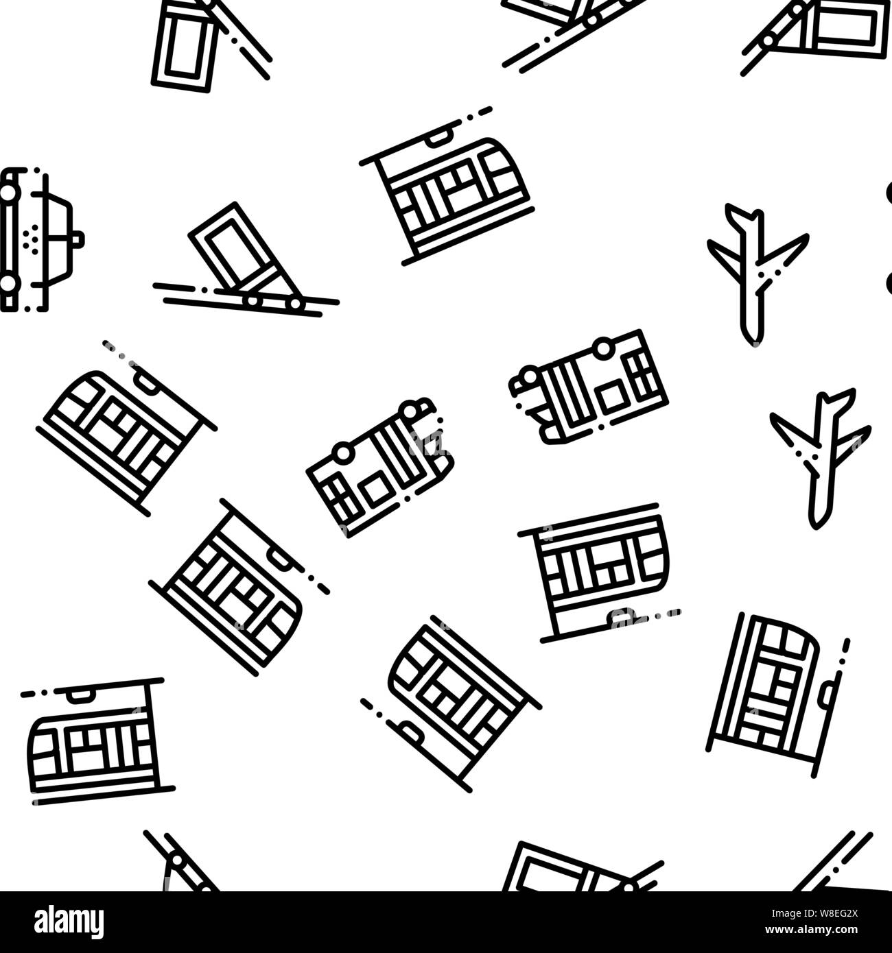 Public Transport Seamless Pattern Vector Stock Vector