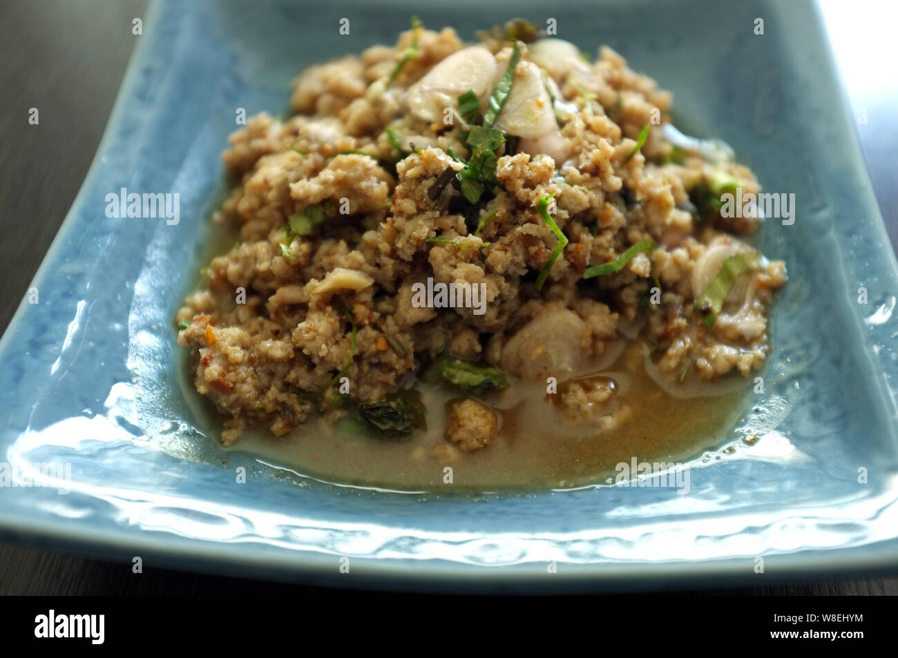Thai food , Spicy minced fish salad Stock Photo