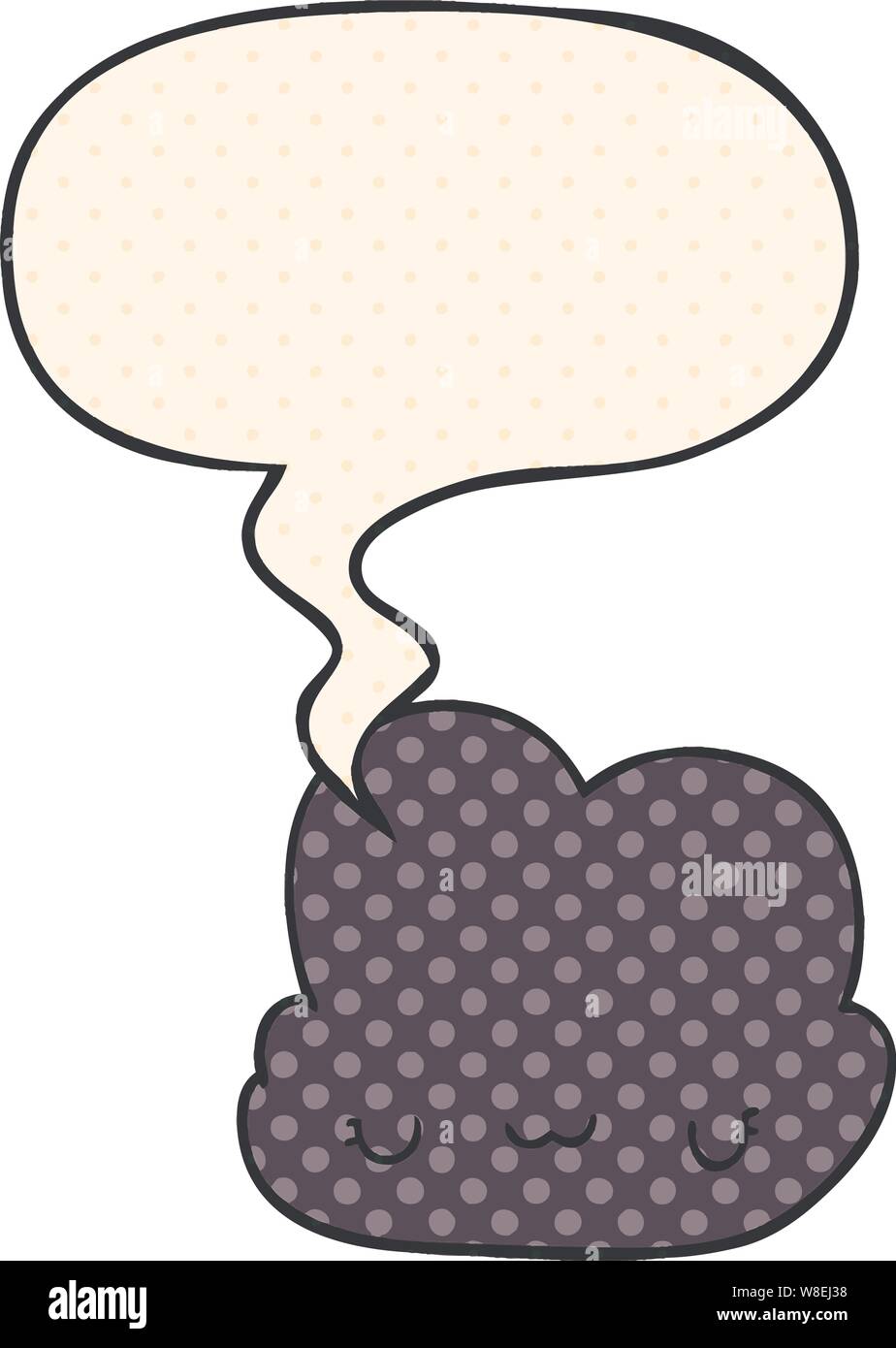 cute cartoon cloud with speech bubble in comic book style Stock Vector ...