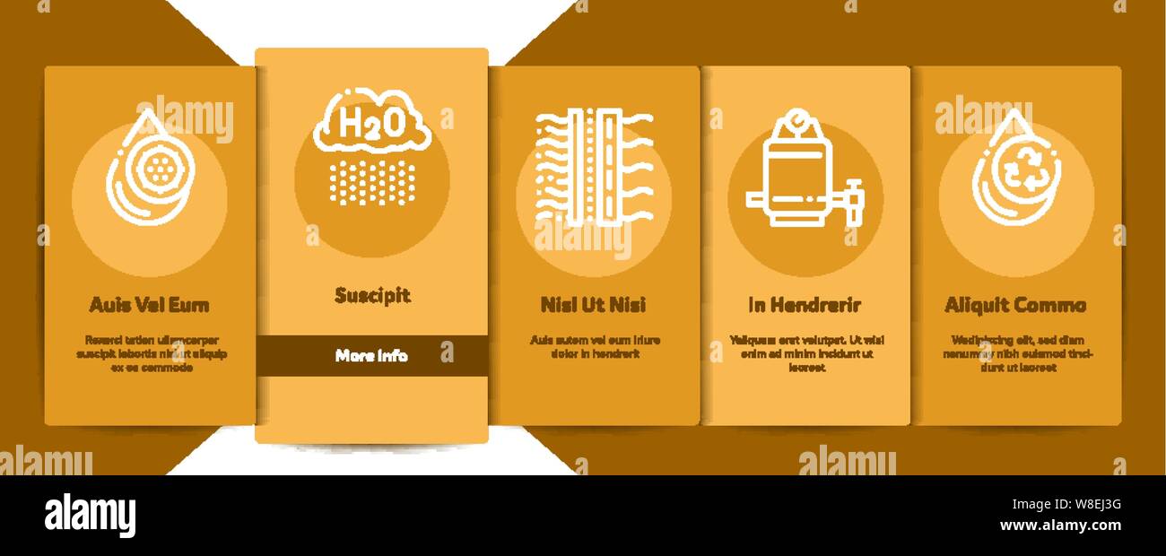 Water Treatment Items Vector Onboarding Stock Vector