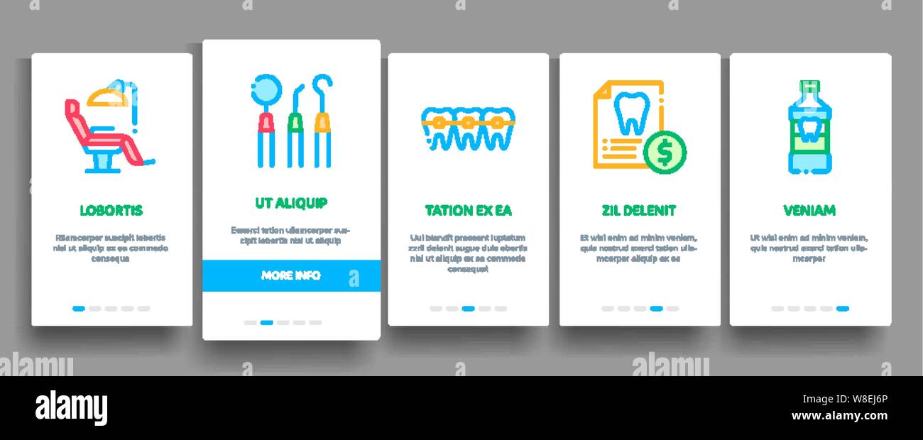 Stomatology Collection Vector Onboarding Stock Vector Image & Art - Alamy