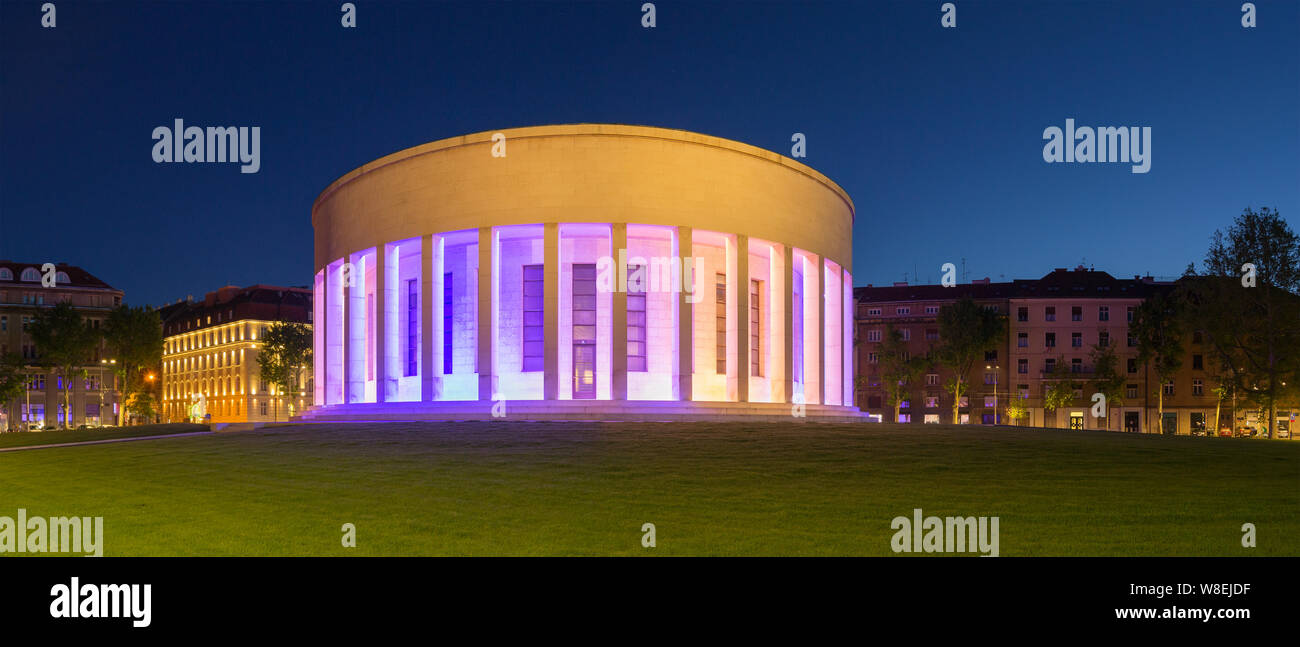 Zagreb, Croatia - May 10, 2019: View of the Mestrovic Pavilion, designed in 1934. It is one of the prestigious contemporary exhibition spaces in Croat Stock Photo
