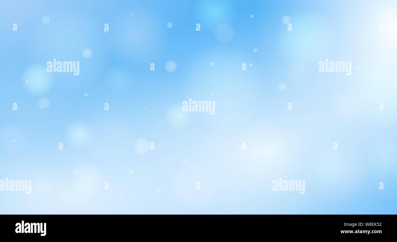 light blue colored bokeh background with glowing circular shapes vector illustration Stock Vector