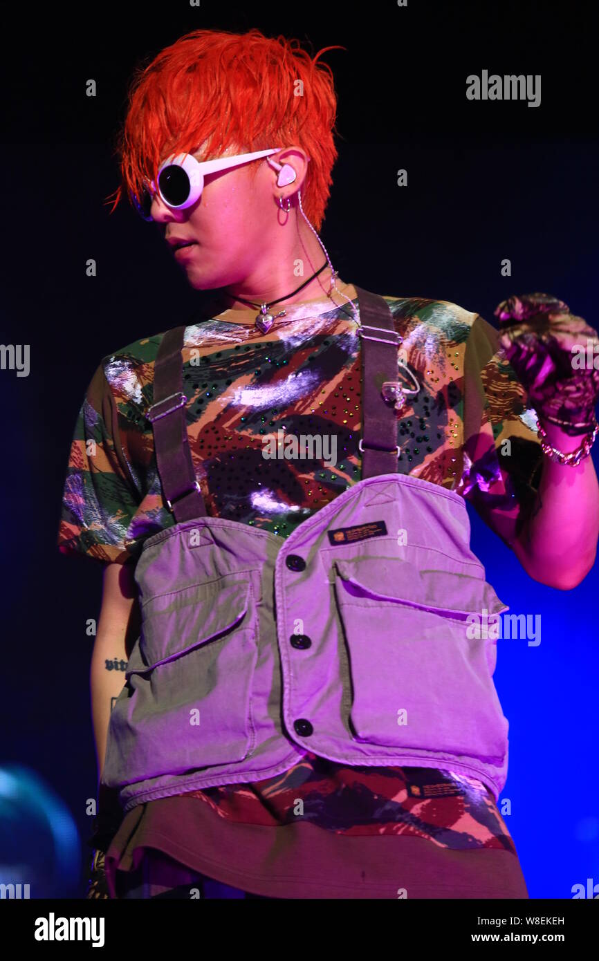 Kwon Ji Yong Better Known By His Stage Name G Dragon Of South Korean Boy Band Bigbang Performs During The Bigbang 2015 World Tour Made Concert In Stock Photo Alamy