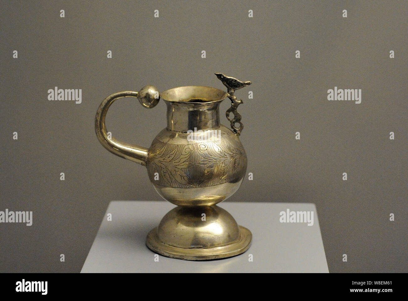 Mate. Silver. 19th century. Argentina. Museum of the Americas. Madrid, Spain. Stock Photo