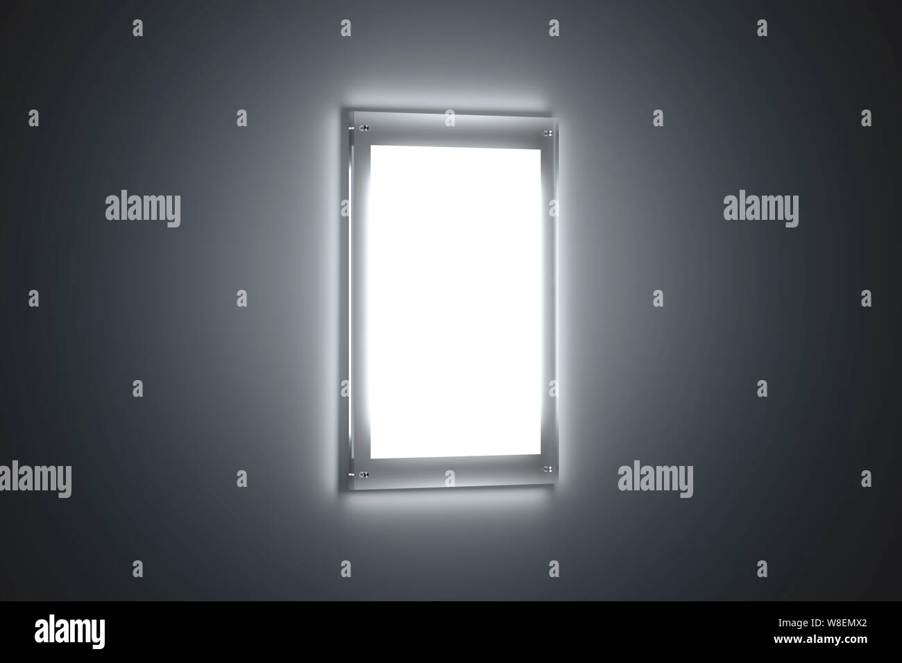 Download Blank White A3 Poster Mockup Backlight Glass Holder 3d Rendering Illuminated Transparent Acrylic Affiche Mock Up Shiny Banner On Black Background Placard With Illumination Under The Glassy Board Stock Photo Alamy