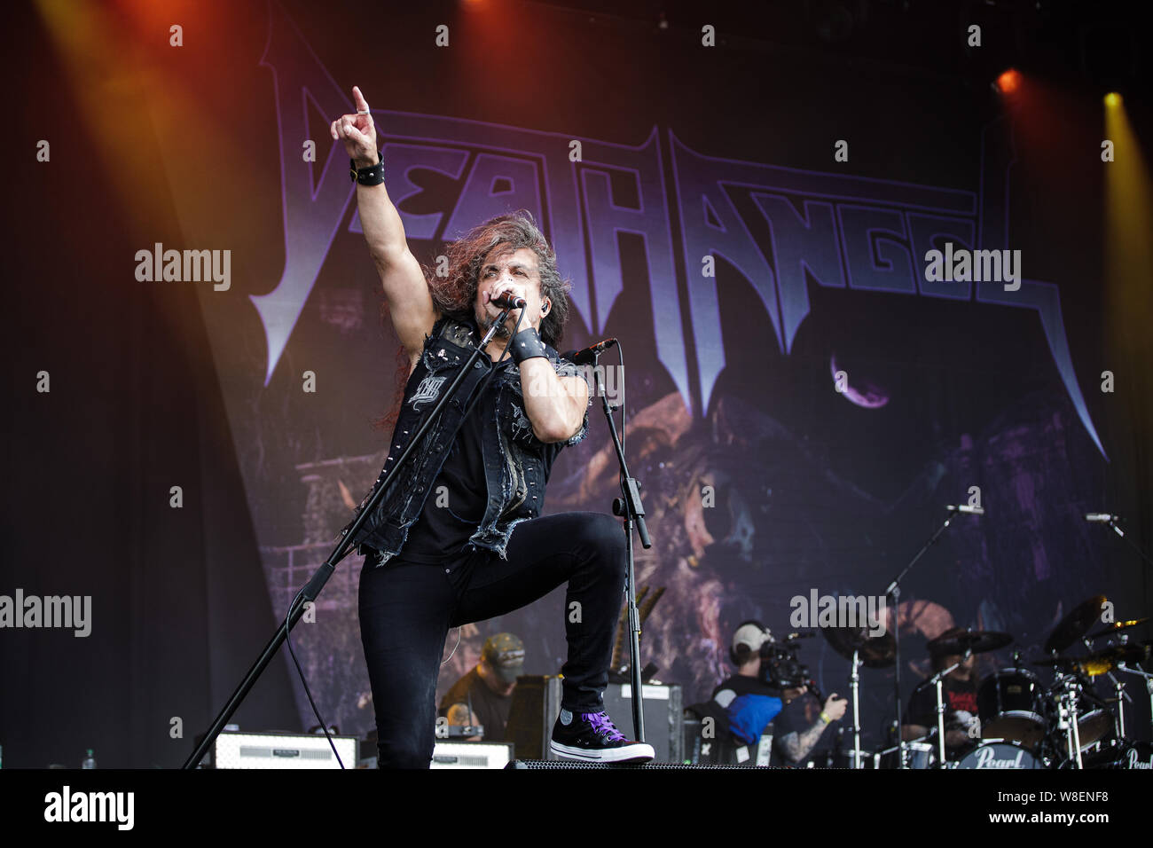 Death Angel perform live on stage at Bloodstock Open Air Festival, UK, 9th Aug, 2019. Stock Photo