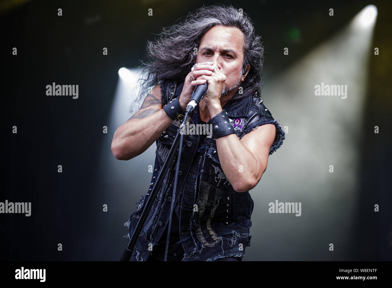 Death Angel perform live on stage at Bloodstock Open Air Festival, UK, 9th Aug, 2019. Stock Photo