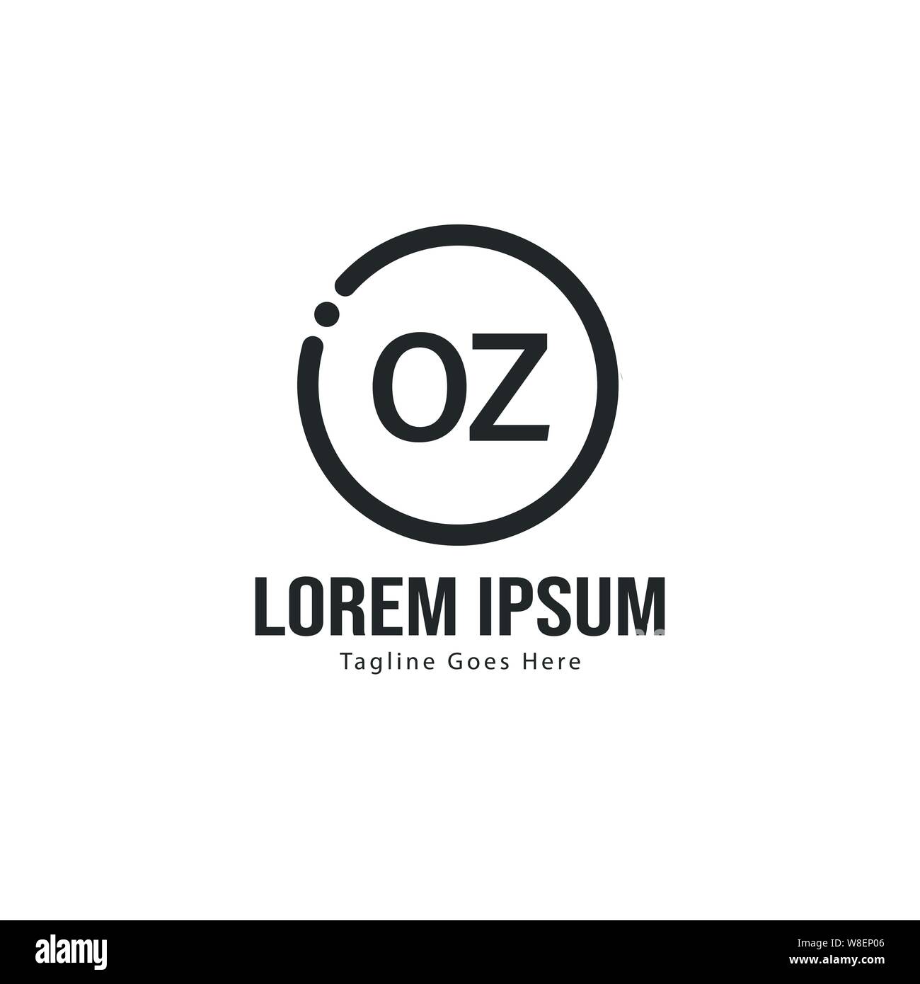 Initial OZ logo template with modern frame. Minimalist OZ letter logo ...