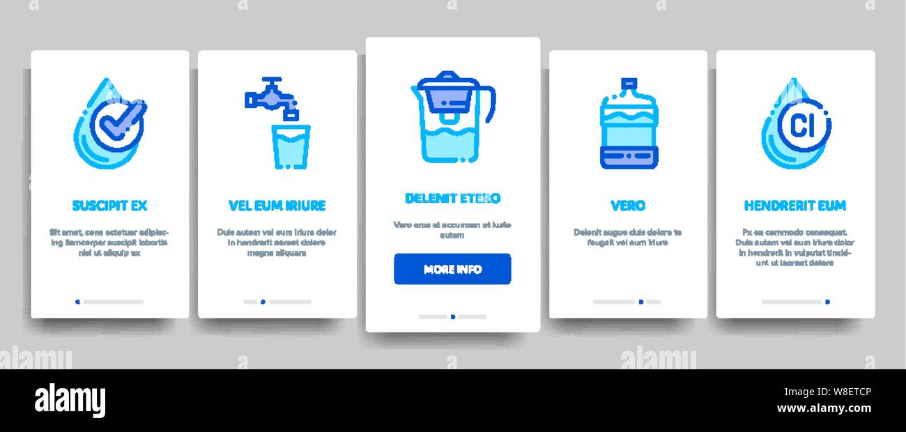 Water Treatment Items Vector Onboarding Stock Vector