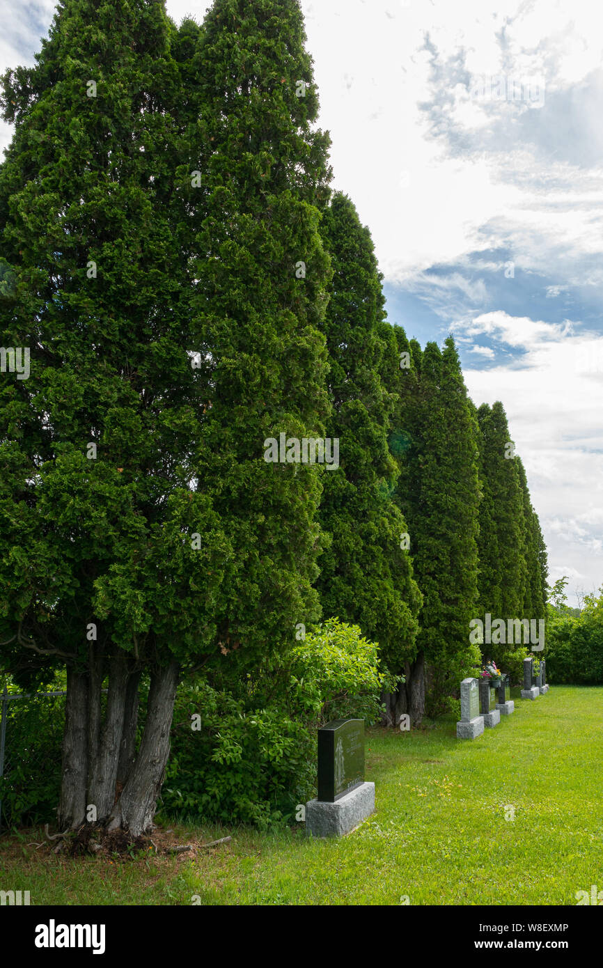 cemetery and church Stock Photo