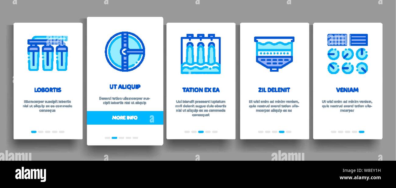 Water Treatment Items Vector Onboarding Stock Vector