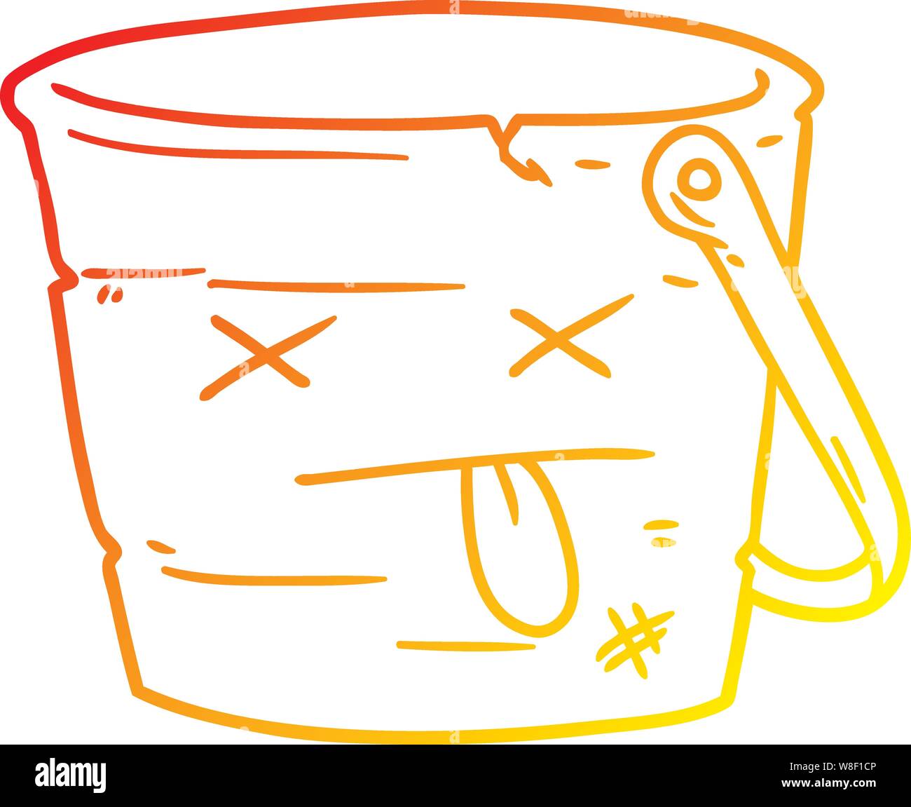 Illustration of Kick the Bucket Idiom Stock Illustration