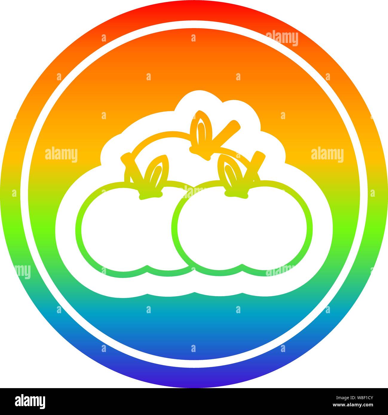 pile of apples circular icon with rainbow gradient finish Stock Vector ...