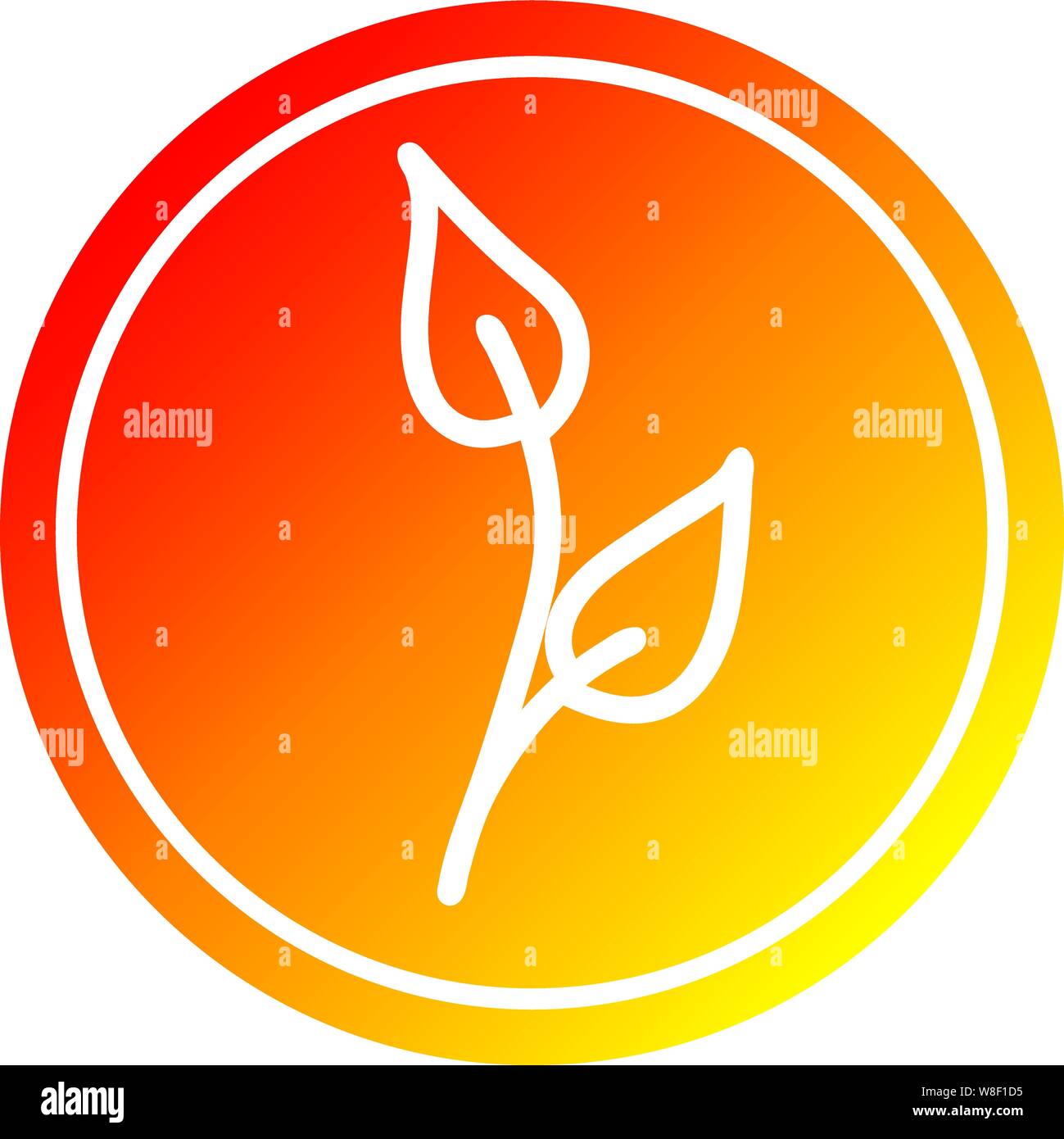natural leaf circular icon with warm gradient finish Stock Vector Image ...