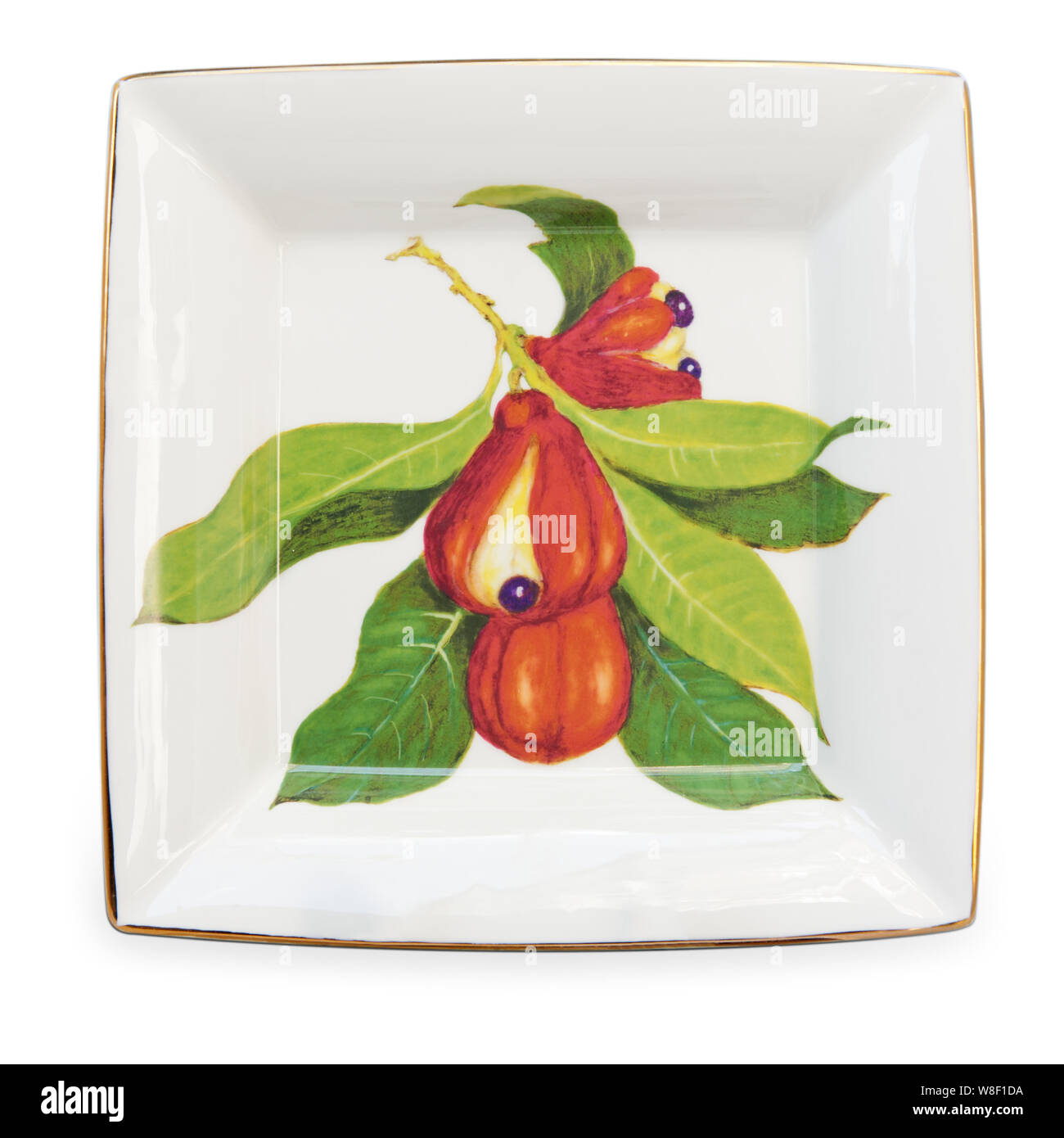 Plate from Jenny Mein's Jamaican ackee collection Stock Photo