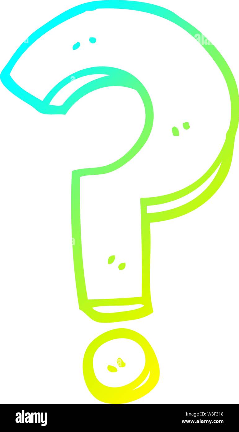 cold gradient line drawing of a cartoon question mark Stock Vector ...