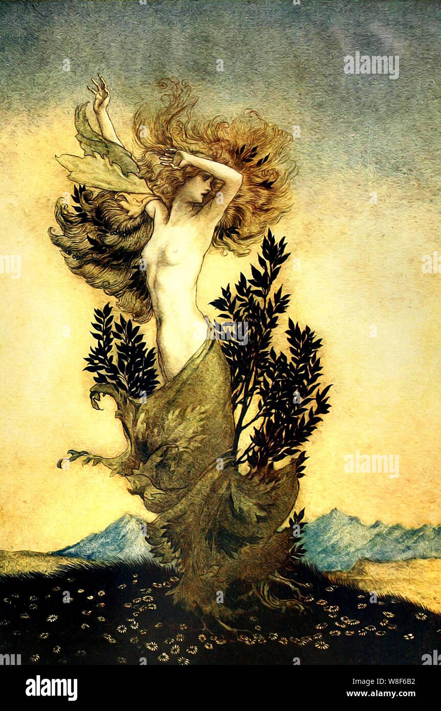 art nouveau mermaid Stock Photo Alamy