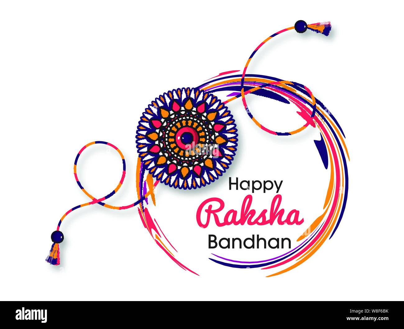 Happy Raksha Bandhan greeting card. Indian holiday invitation or ...