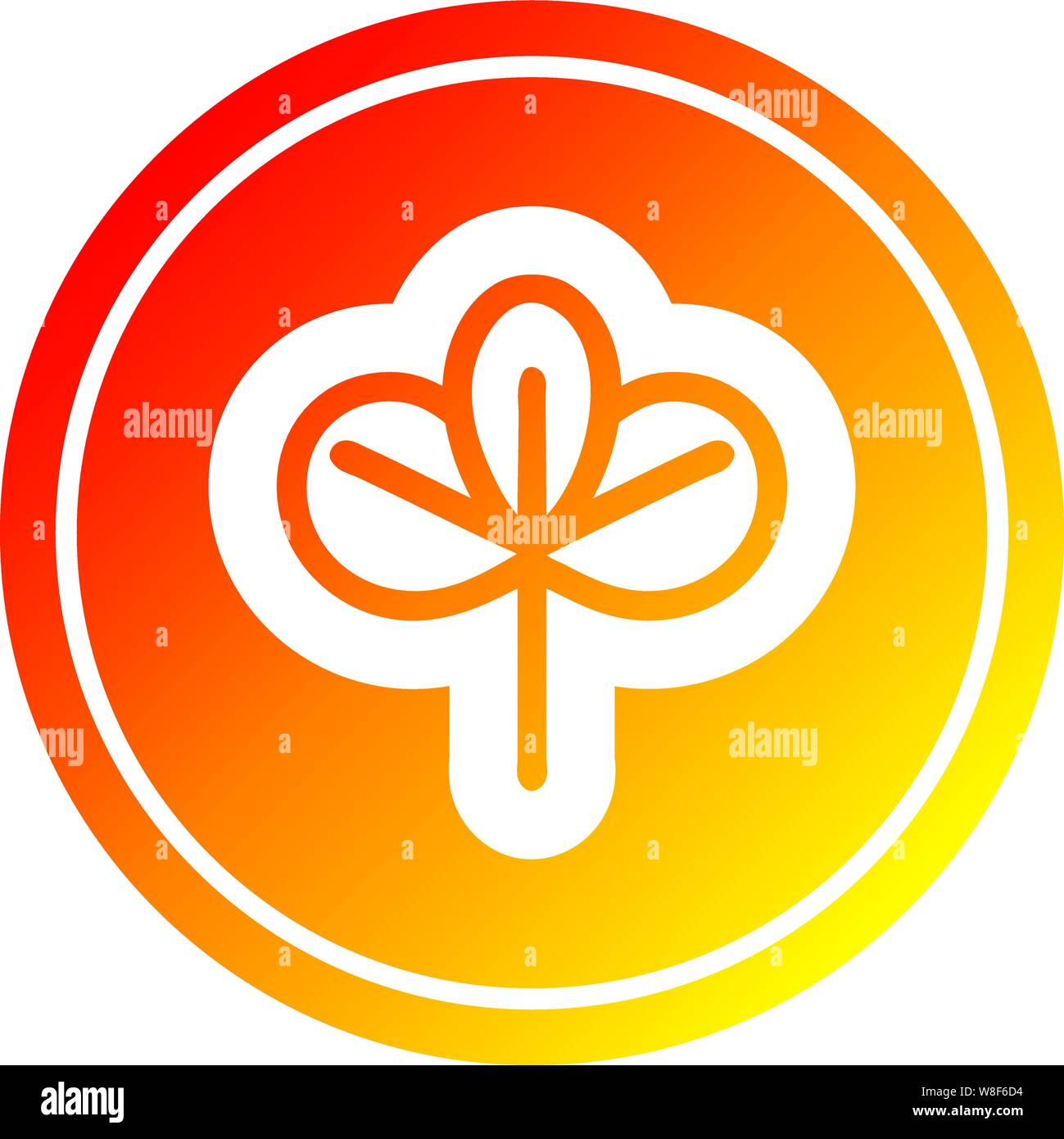 natural leaf circular icon with warm gradient finish Stock Vector Image ...