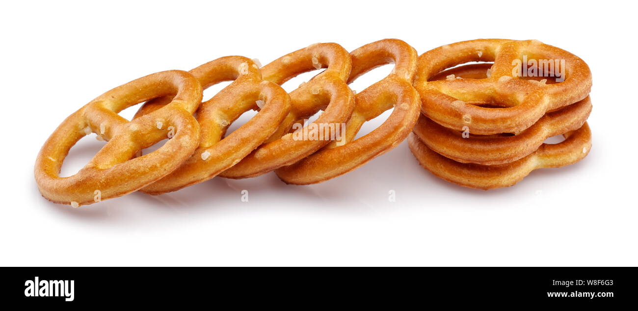 Pretzel crackers isolated on white background Stock Photo