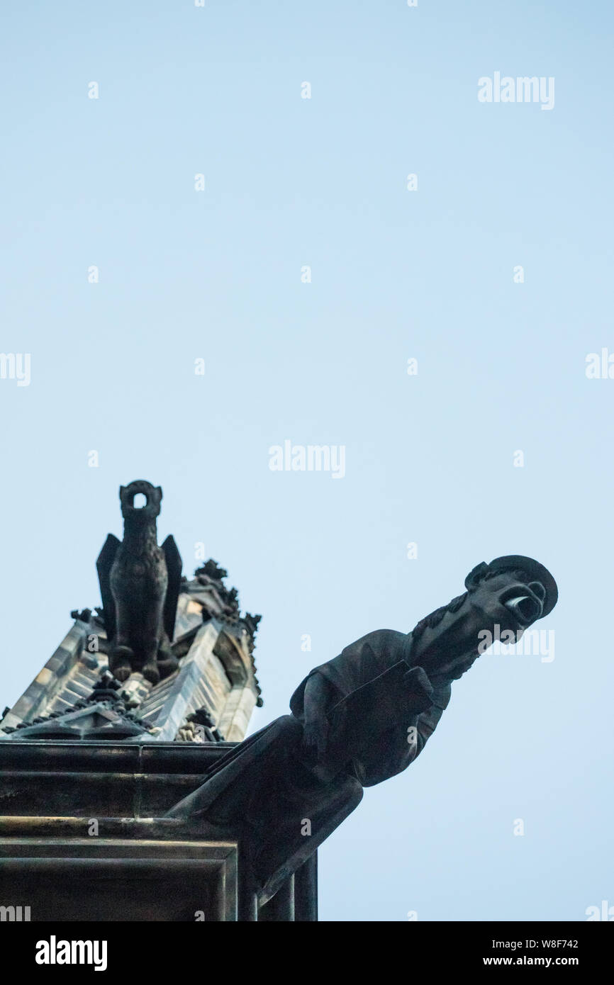 One of gargoyles of St. Vitus cathedral in Prague Stock Photo