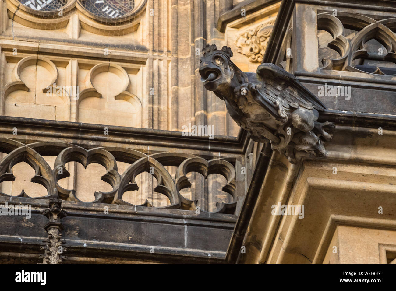 One of gargoyles of St. Vitus cathedral in Prague Stock Photo Alamy