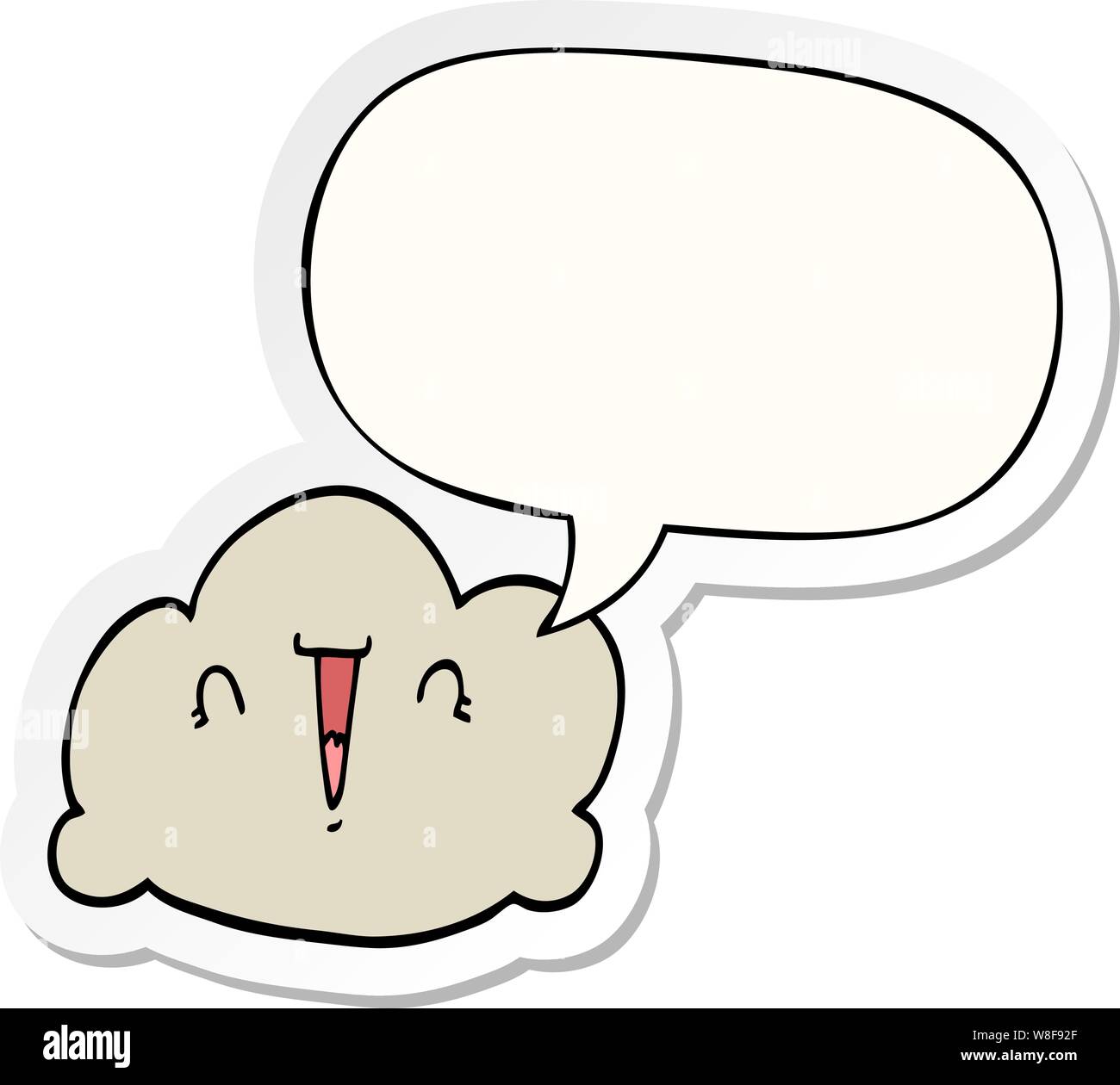 cartoon cloud with speech bubble sticker Stock Vector Image & Art - Alamy