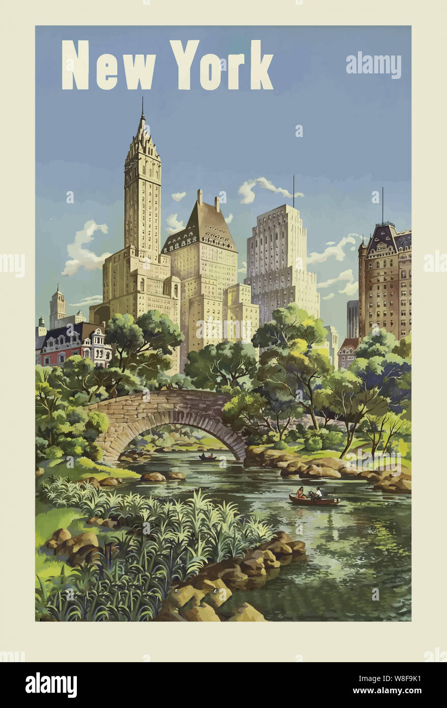 Vintage New York poster Stock Photo - Alamy