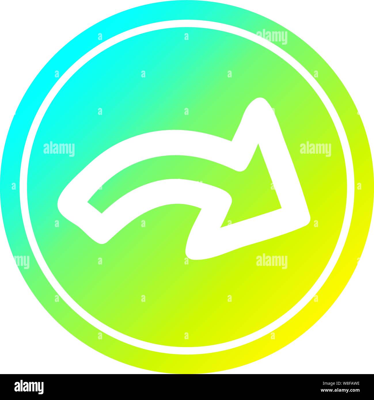 direction arrow circular icon with cool gradient finish Stock Vector ...