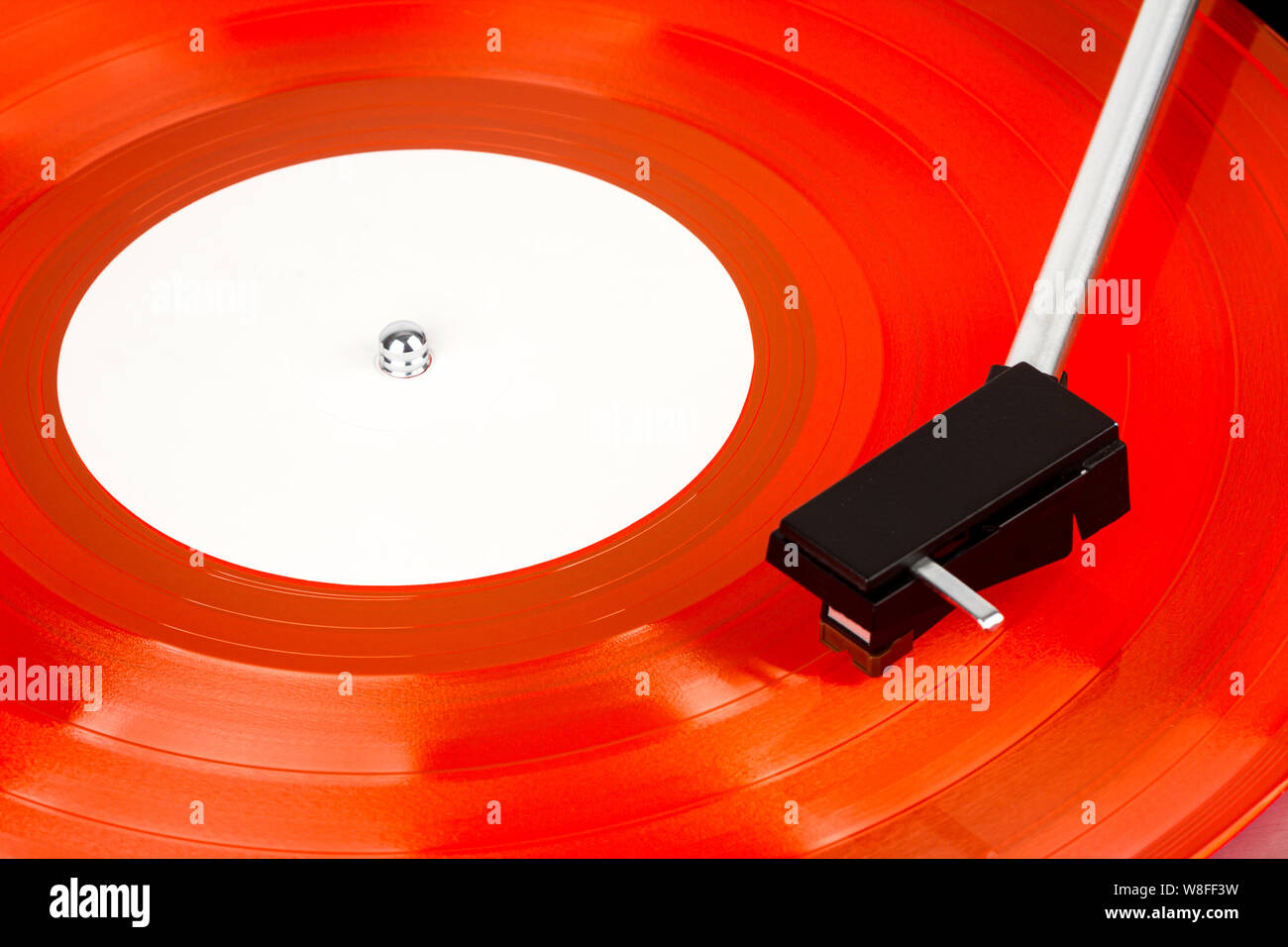 Close up of turntable needle on a vinyl record. Turntable playing music ...