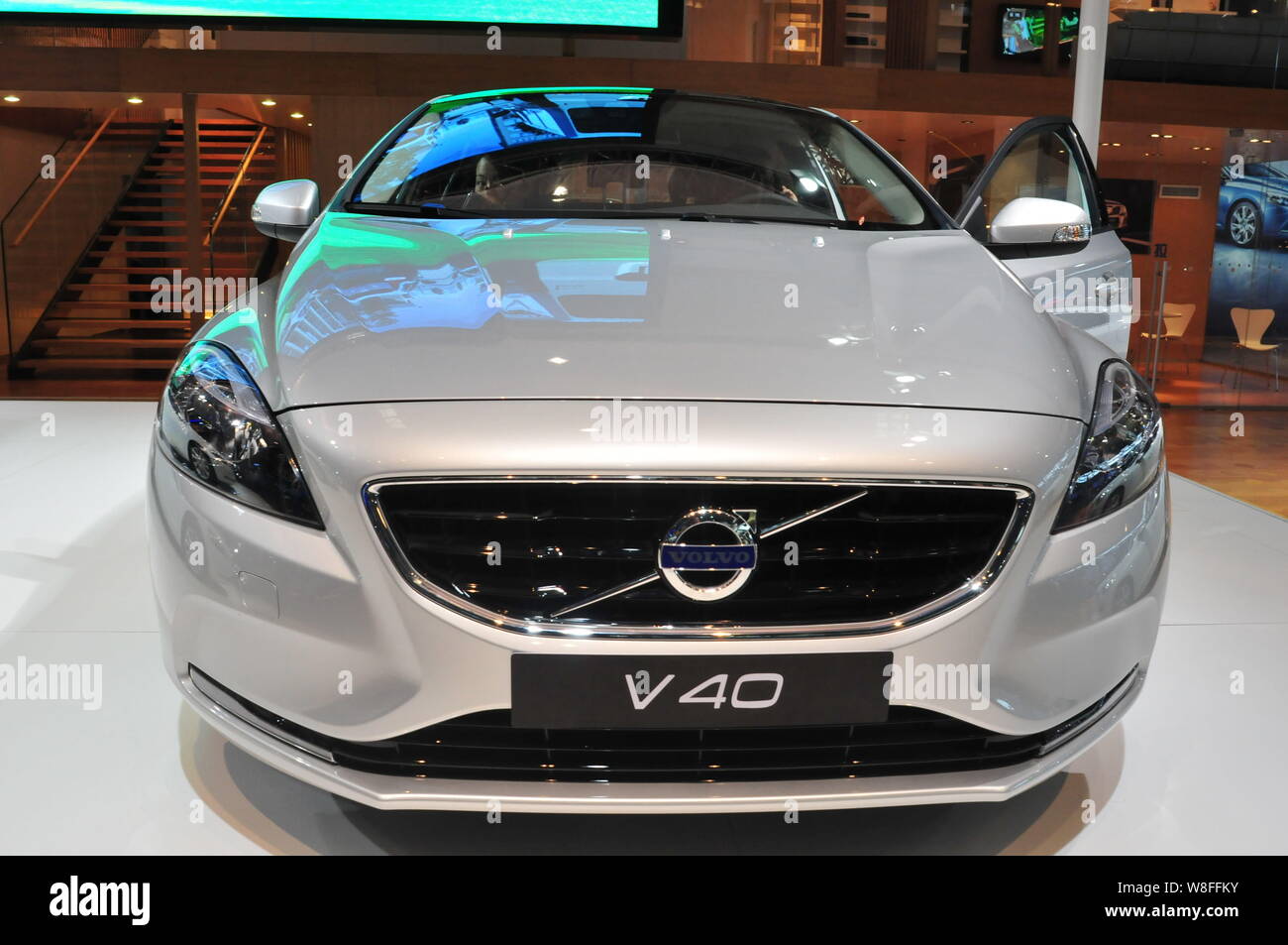--FILE--A Volvo V40 is displayed during an automobile exhibition in Chongqing, China, 13 June 2013.    Swedish car maker Volvo Car Corp. said its oper Stock Photo