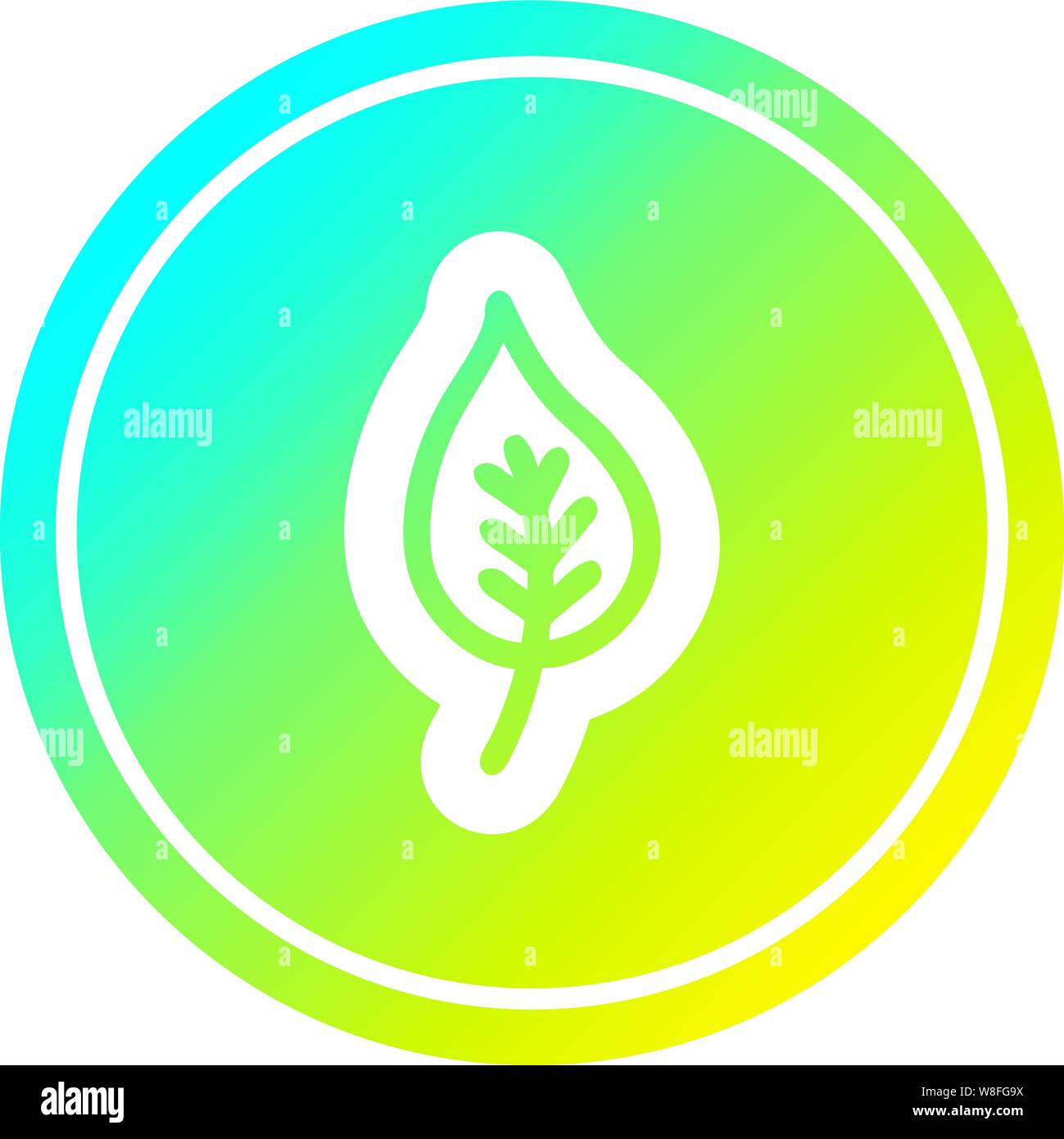natural leaf circular icon with cool gradient finish Stock Vector Image ...