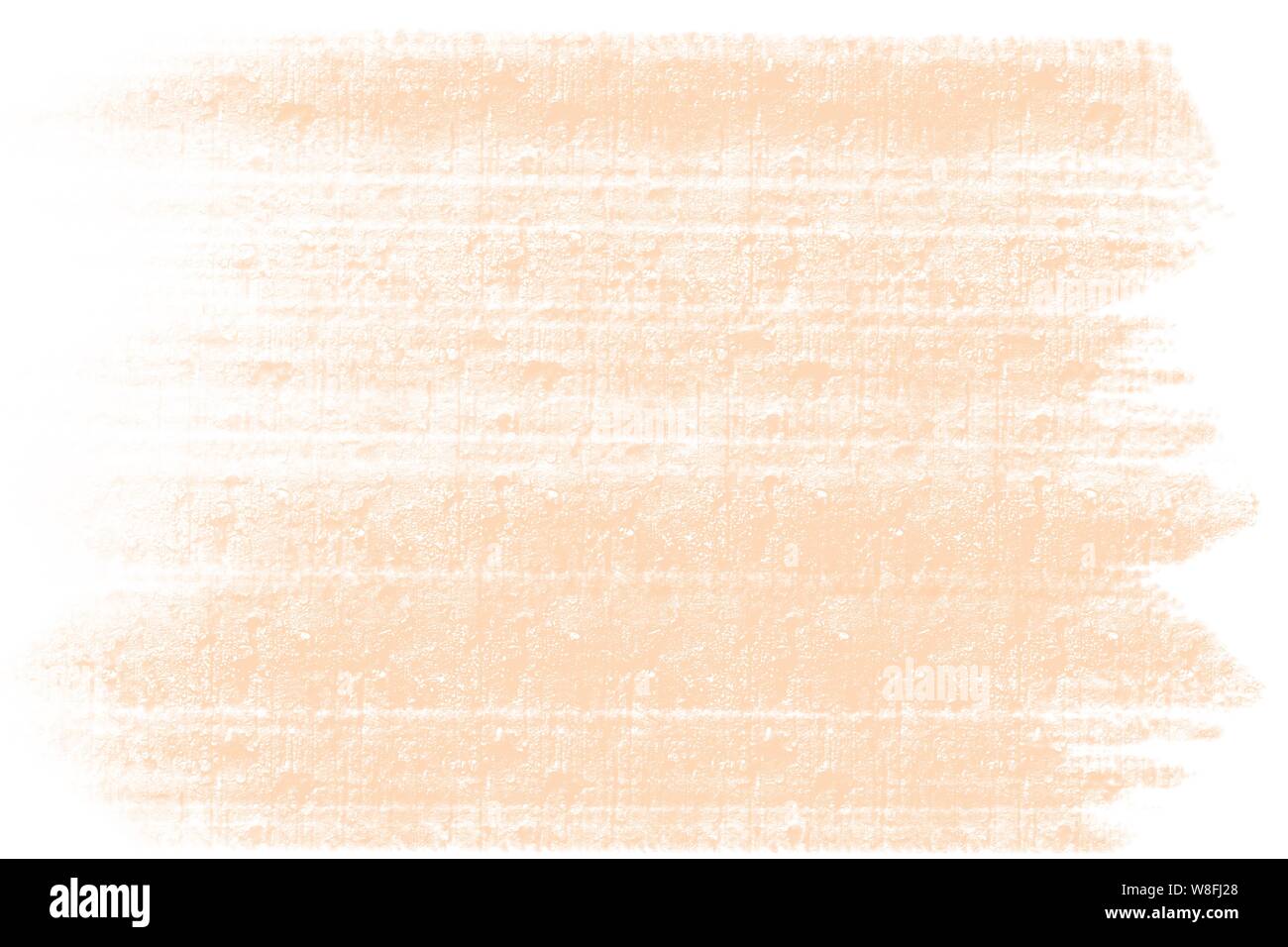 soft orange hand drawn rough brush stroke cement wall tile background pattern with white borders Stock Photo