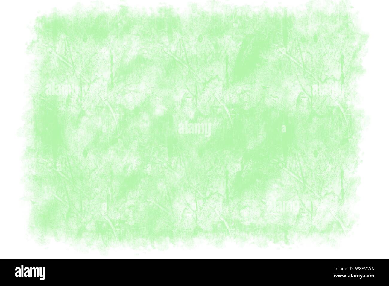 neon green hand drawn rough cement wall tile background pattern with irregular white border Stock Photo