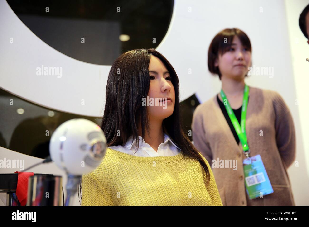 Humanoid robot Geminoid F produced by renowned robot designer