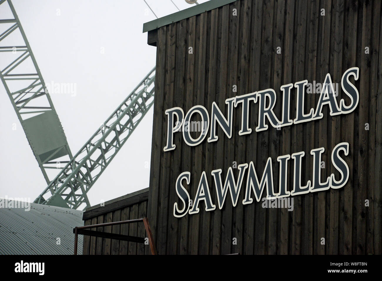 Pontrilas Sawmills where an employee died in an industrial accident. Stock Photo