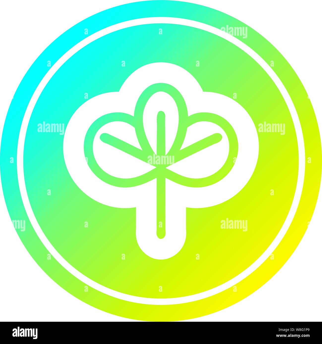 natural leaf circular icon with cool gradient finish Stock Vector Image ...