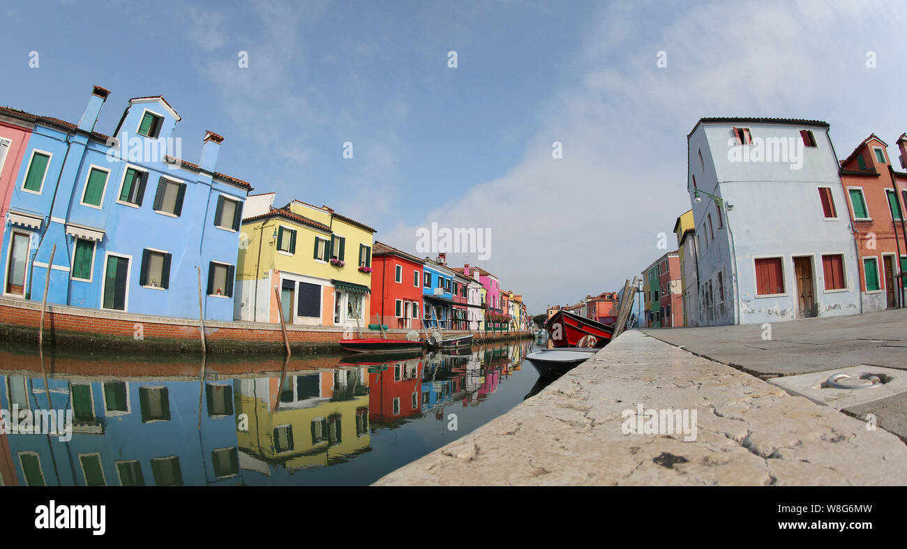 Colorful houses in Burano Island near Venice in Italy Stock Photo - Alamy