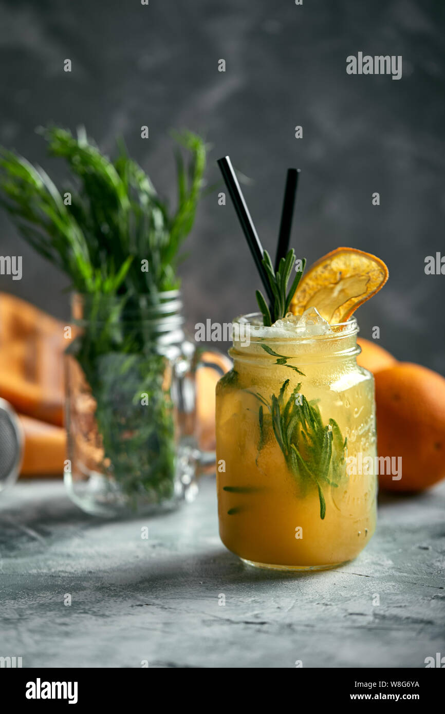 Refreshing summer drink. Ingredients tarragon, lemon, soda, sugar