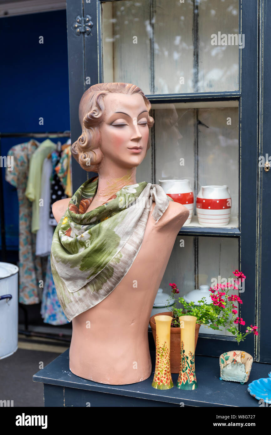 Vintage collectables for sale at Frome Sunday Market, Frome Somerset, England, UK Stock Photo