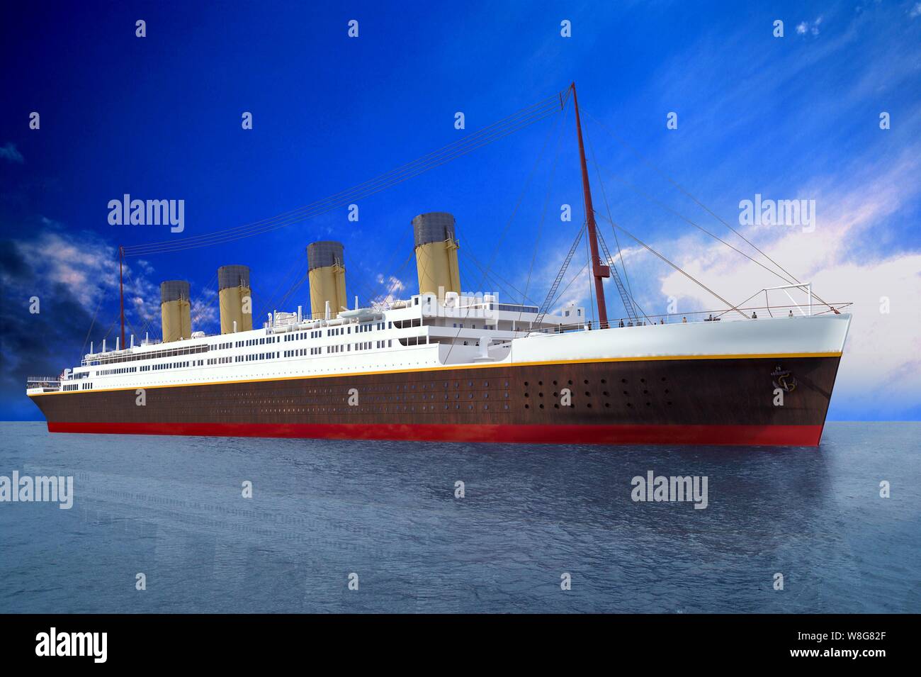 This Artist rendition shows a full-scale replica of the Titanic ocean ...
