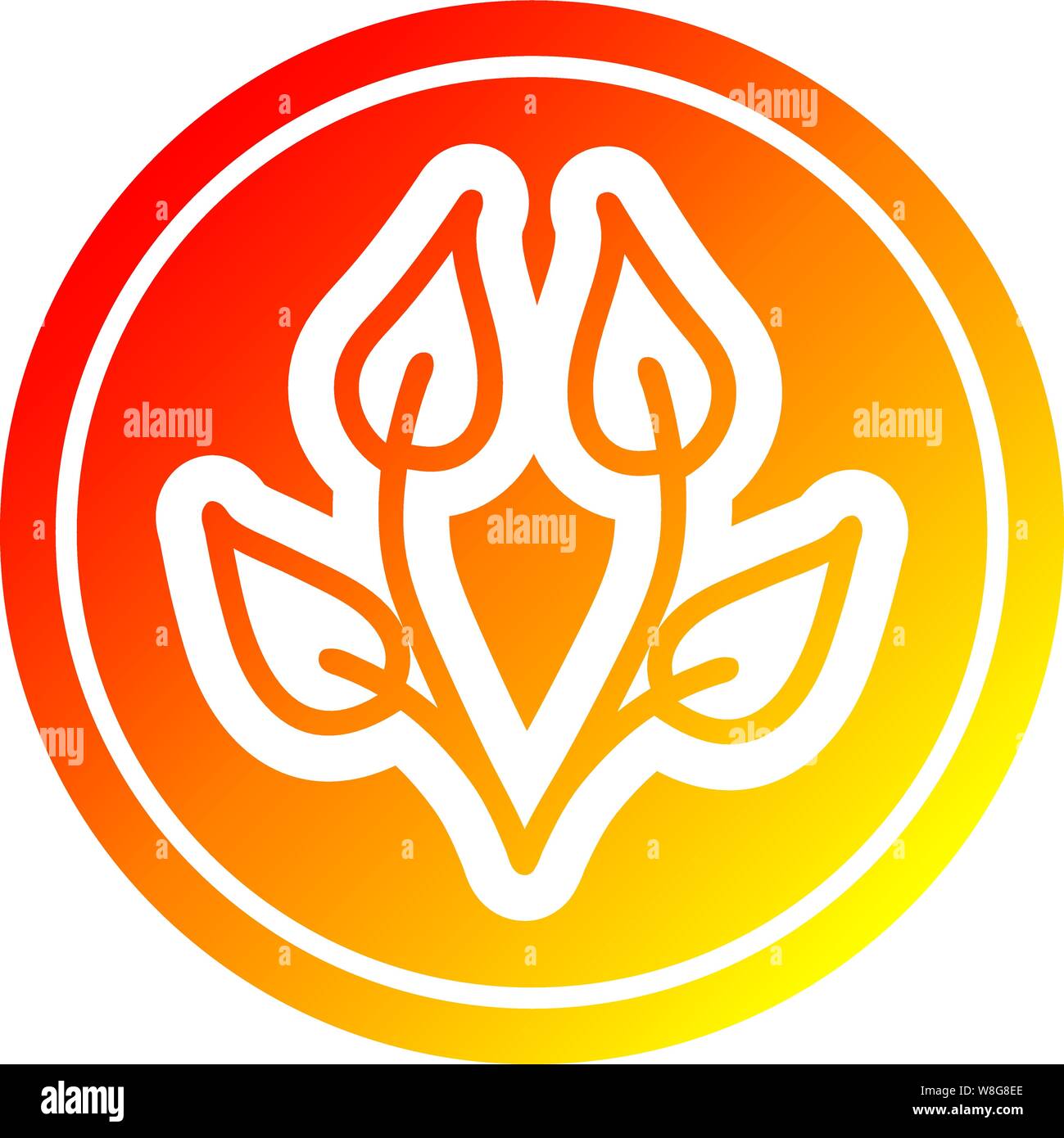 natural leaf circular icon with warm gradient finish Stock Vector Image ...