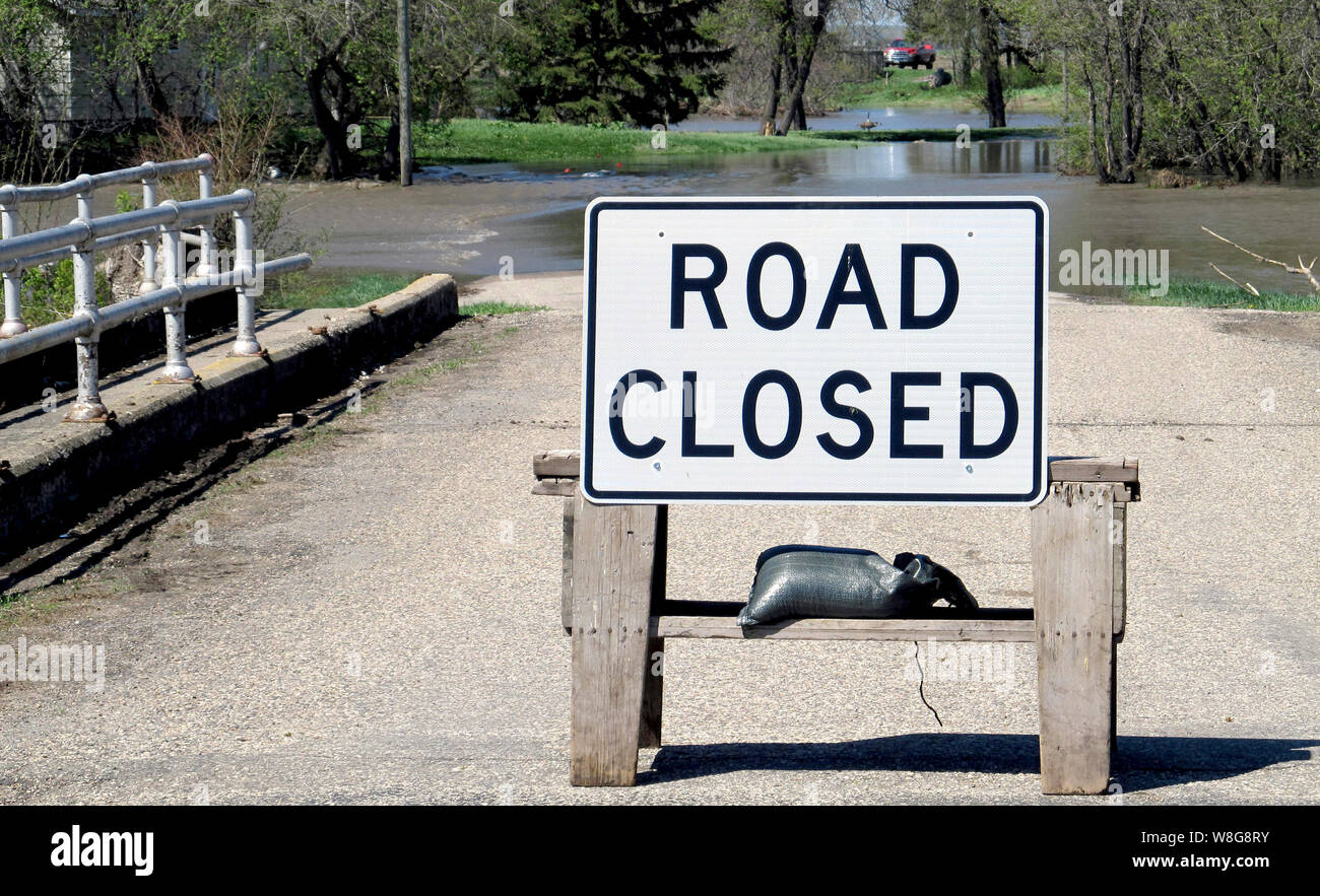 Road Closed Flooding and water damage in the Park and Tongue River
