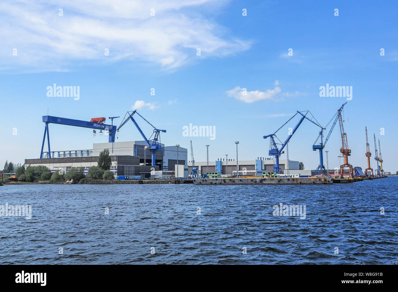 Shipyard 'Warnow Werft' in the port of Rostock Warnemuende Stock Photo
