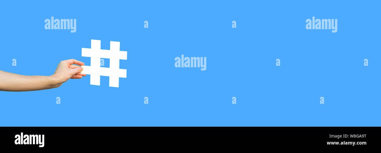 Social media concept. closeup of human hand holding and showing large ...