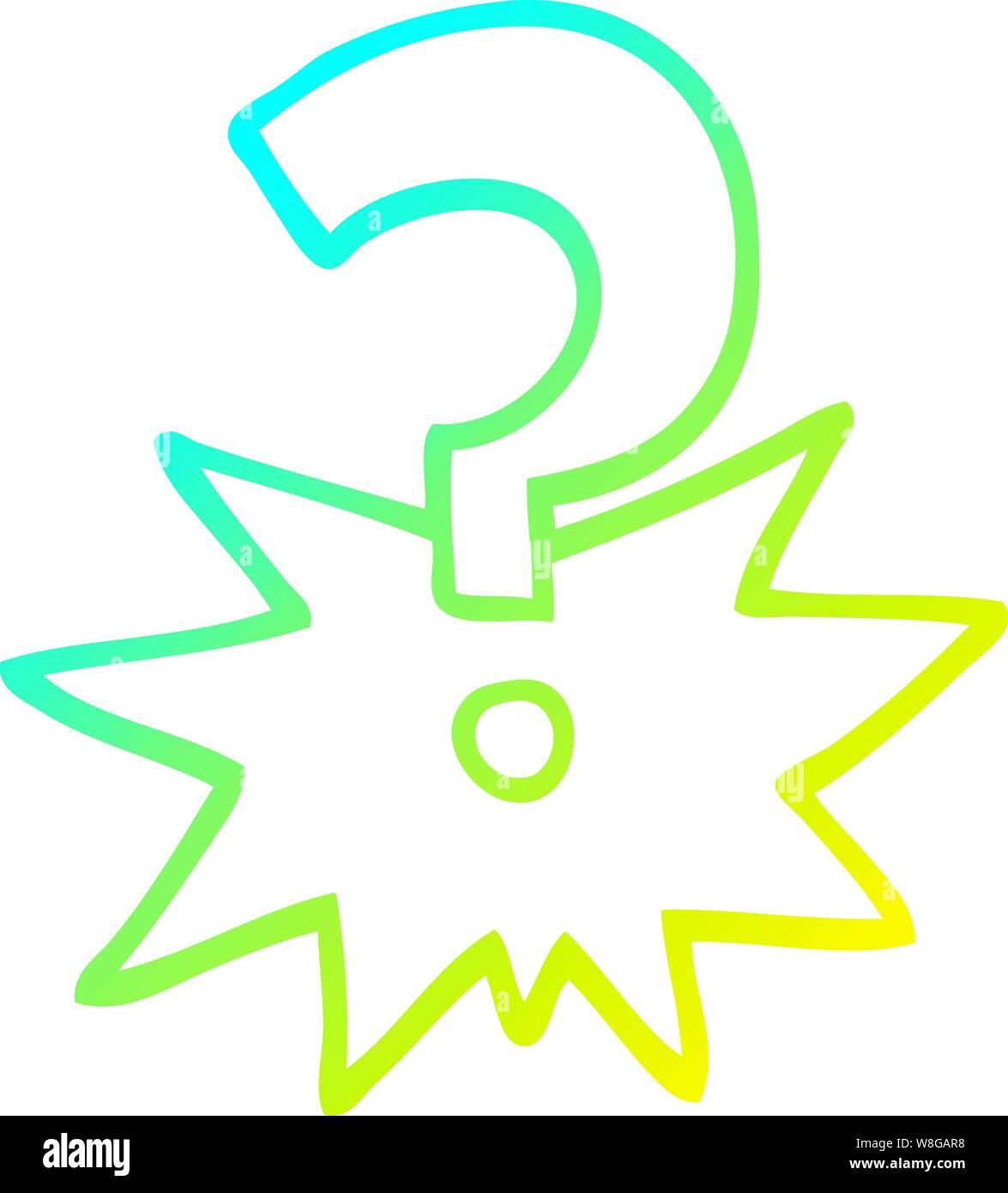 cold gradient line drawing of a cartoon question mark Stock Vector ...