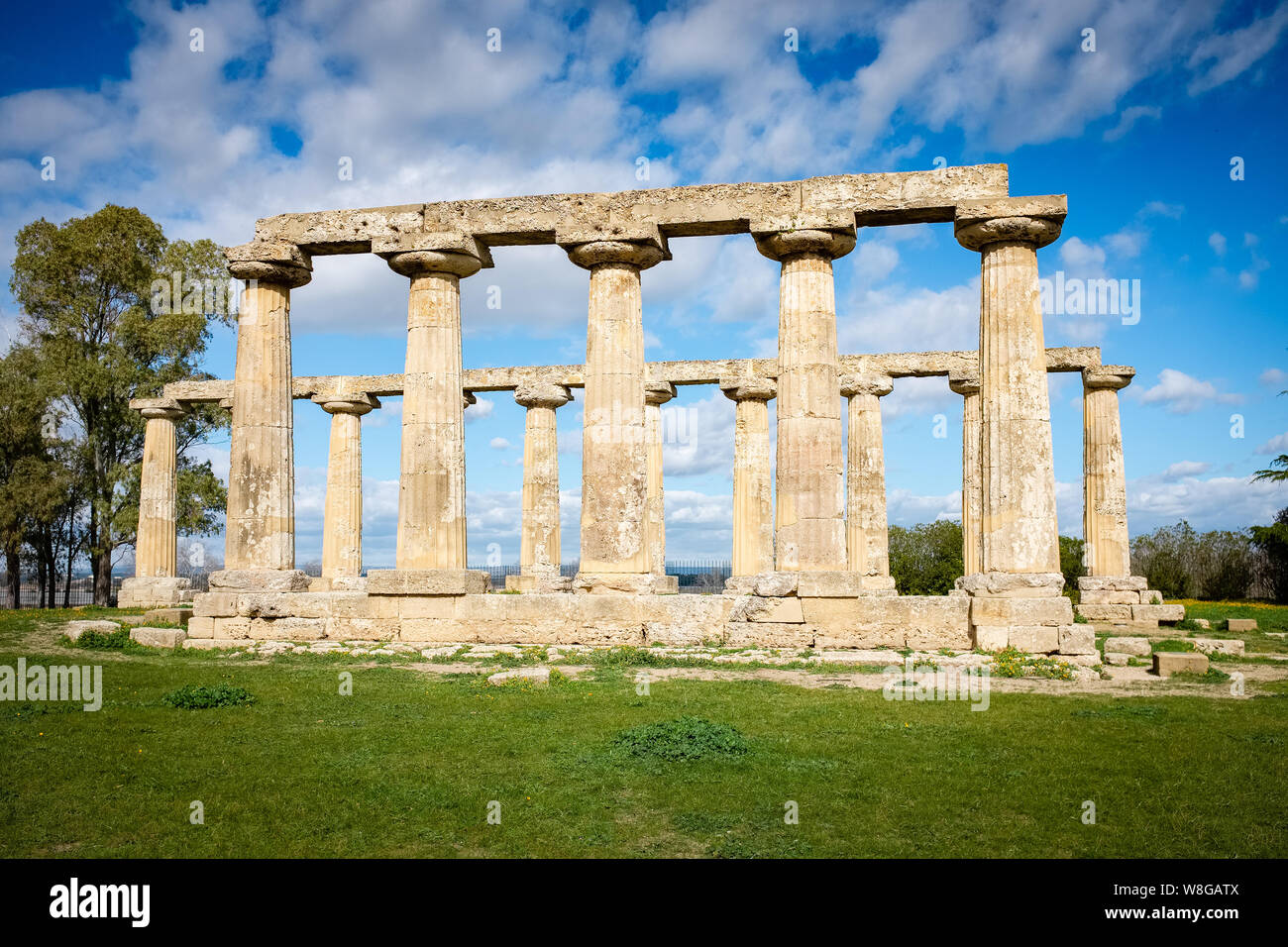 The Temple of Hera at Tavole Palatine, a sanctuary near Metapontum. Bsilicata region, Italy Stock Photo